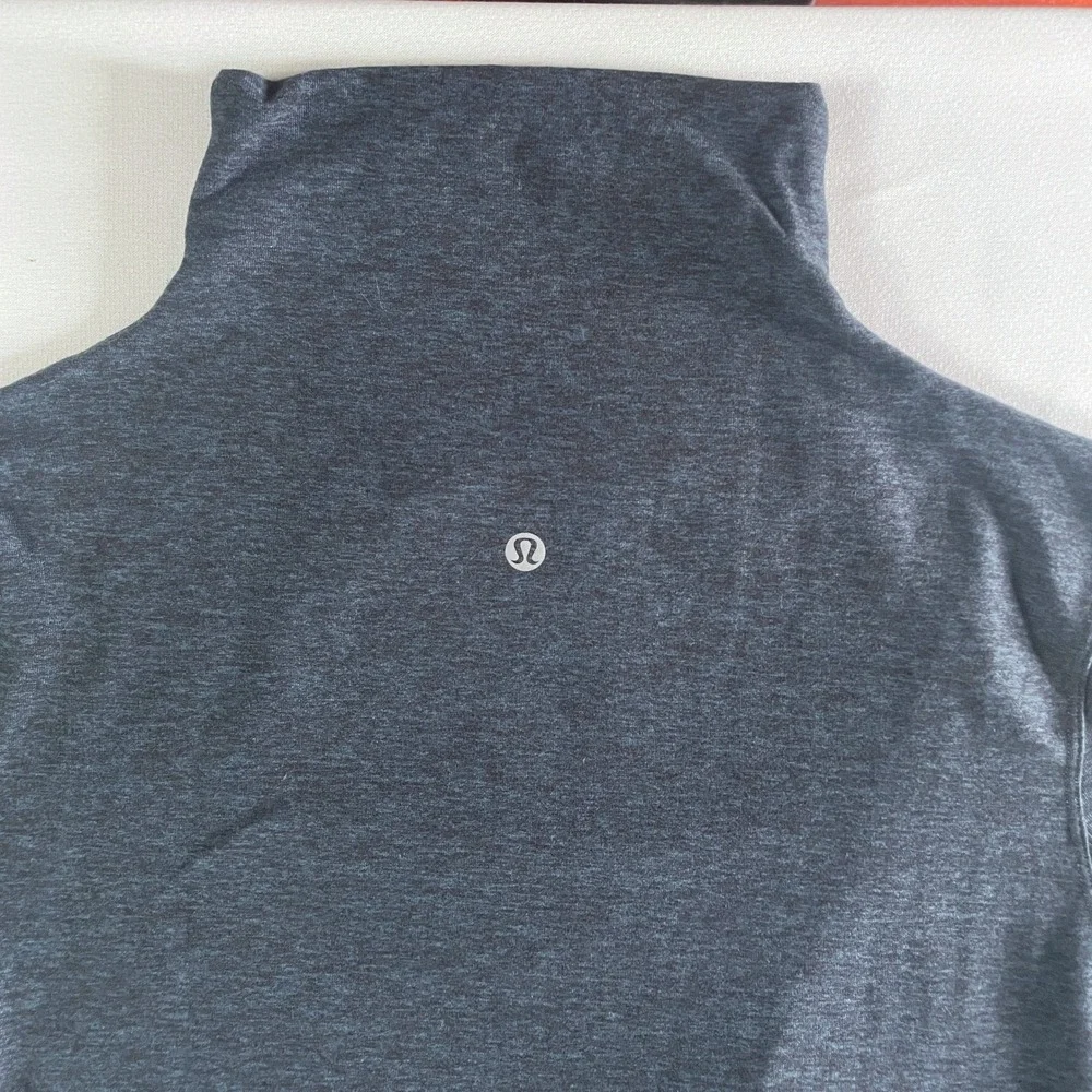 Lululemon Morning Miles Rulu Long Sleeve Heathered Nocturnal Teal Black Size‎ 6